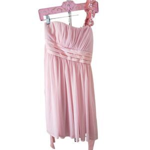Sequin Hearts Pink One Shoulder Dress